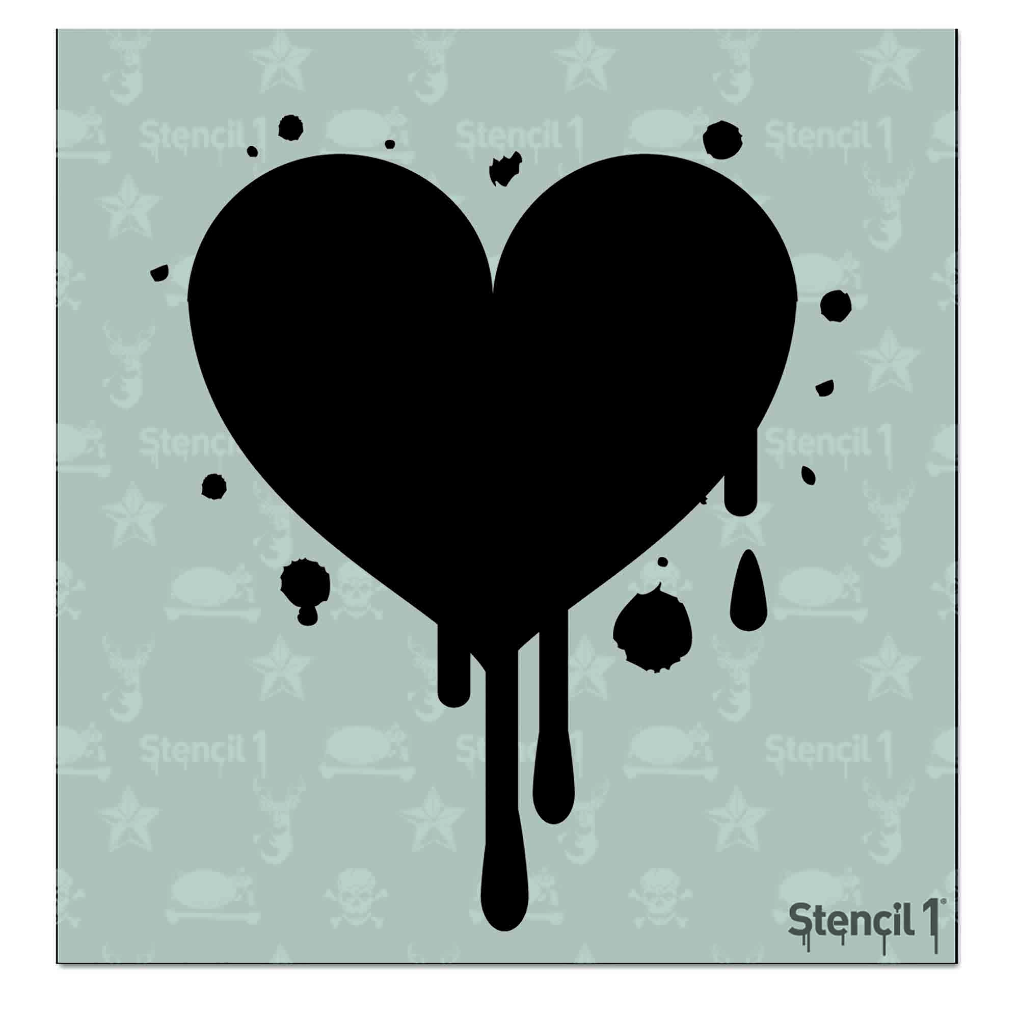 Heart Dripping Stencil – Small (5.75″x6″)